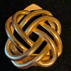 Stunning Vtg Lieba Usa Scarf Clip Goldtone knot